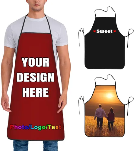 Vista 23 de Delantal de chef personalizado para hombres y mujeres, para cocinar, con nombre, logotipo, foto, regalos de cocina para familiares y amigos