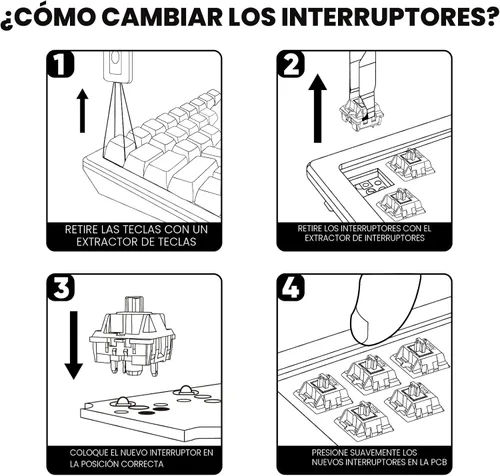Vista 8 de Akko V3 Creamy Blue Pro - Interruptor de teclado con vástago a prueba de polvo para teclado mecánico gaming, interruptores de teclas táctiles