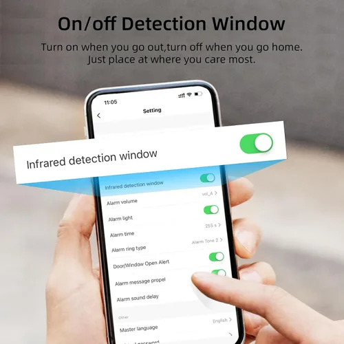 Vista 11 de CPVAN Sistema de alarma para el hogar con sensor de movimiento PIR, WiFi inalámbrico DIY Smart Door/Window Alarm para seguridad del hogar con alerta