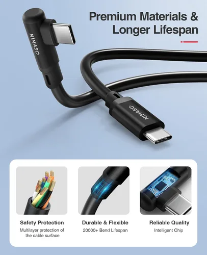 Vista 4 de NIMASO Cable de enlace USB 30 de 16 pies compatible con MetaOculus Quest 2 Quest1 transferencia de datos de PC de alta velocidad USB C a USB C