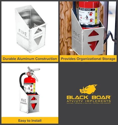 Vista 2 de Black Boar Soporte de aluminio para remolque cerrado/garaje Sostiene de forma segura un extintor de incendios de 5 libras Construcción duradera