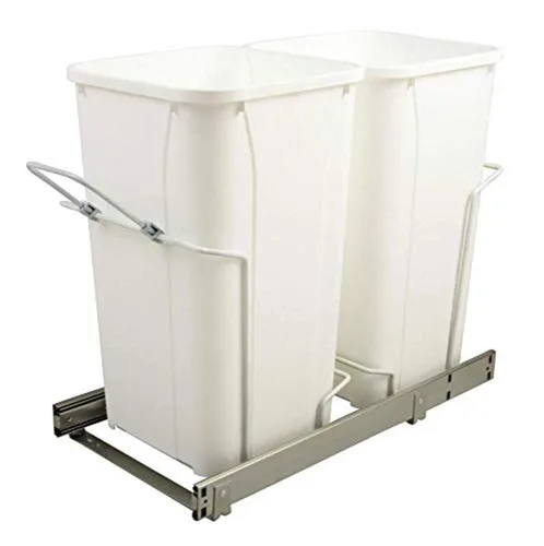 Vista 12 de Knape & Vogt Bote de basura extraíble de montaje inferior para gabinete Blanco - Tipo de deslizamiento de rodamiento de bolas