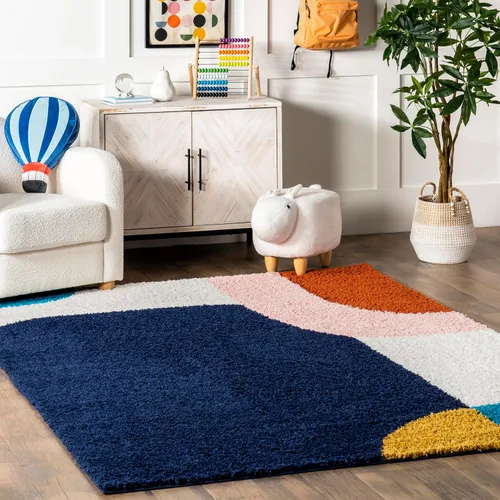 Vista 15 de nuLOOM Tess Alfombra de Área Shag Marroquí - Alfombra Shag Corredor 2x8 Pies Moderna/Contemporánea Blanco/Gris para Sala de Estar Dormitorio Comedor