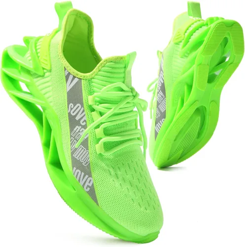 Vista 7 de Firholm Zapatos casuales de malla para hombre para caminar y correr, zapatos deportivos sin cordones, ligeros, transpirables