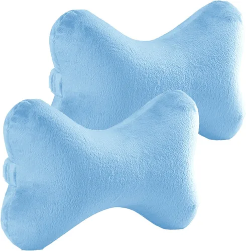 Vista 13 de Paquete de 2 almohadas de cuello de viaje en forma de hueso de perro con funda extraíble lavable de espuma viscoelástica para automóvil, autobús