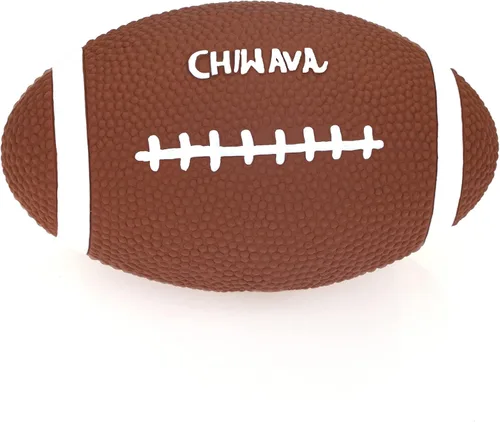 Vista 8 de CHIWAVA Paquete de 2 pelotas de juguete de látex chirriante de 6 pulgadas para perros de fútbol rugbys para perros medianos y grandes