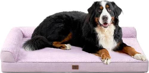 Vista 13 de EHEYCIGA - Cama ortopédica para perros de tamaño mediano, cama de espuma viscoelástica para perros, color beige Small Dog Sofa with Washable