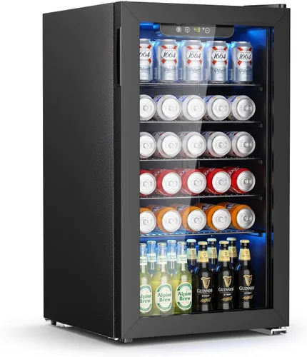 Vista 9 de Antarctic Star Refrigerador de 12 botellas para 48 latas, mini puerta de vidrio para cerveza, bebidas gaseosas o vino, refrigerador independiente
