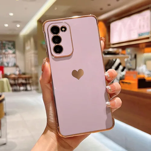 Vista 223 de phylla Funda de teléfono compatible con Samsung Galaxy A12 de 6.5 pulgadas, lindo corazón chapado en oro, elegante funda de lujo para mujer