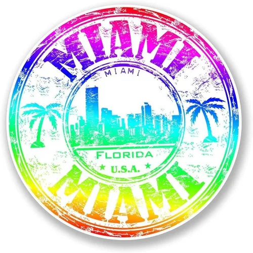 Vista 2 de Miami Florida USA - Pin de solapa redondo de metal de 0.7in