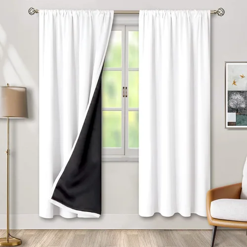Vista 57 de BGment - Cortinas opacas para sala de estar de 63 pulgadas de largo, juego de 2 paneles, cortinas para oscurecer toda la habitación, cortinas
