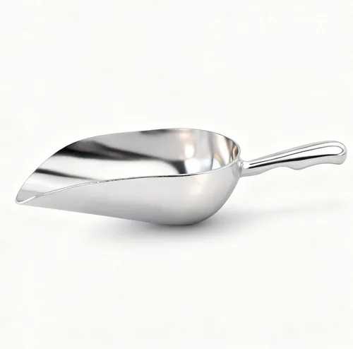Vista 8 de Cuchara de aluminio fundido de 6 onzas, cuchara de hielo sólido de una pieza para cubitos de hielo, bar, cocina, cuchara multiusos de alimentos