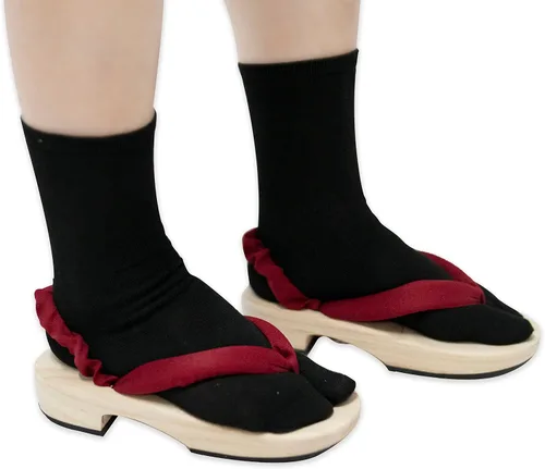 Vista 2 de Anime Unisex Cosplay Versátil Verano Madera Zueco Zapatos Japonés Cosplay Oshitari Prop