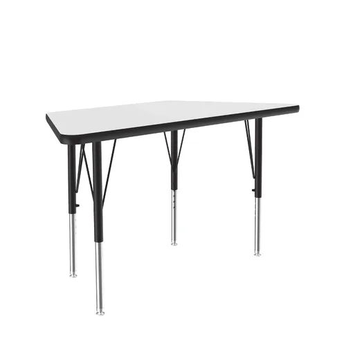 Vista 23 de Correll - Tabla rectangular de 24 x 60 pulgadas, tabla de actividades, altura ajustable, laminado de alta presión blanco duradero, muebles
