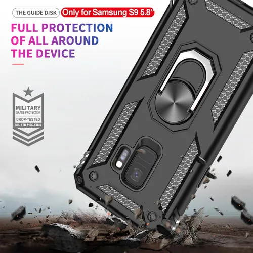 Vista 7 de LeYi Funda para Galaxy S9 con 2 protectores de pantalla suave, anillo de metal protector de grado militar con función atril para teléfono Android