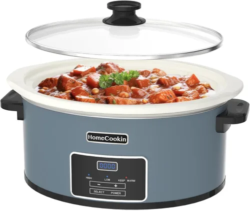 Vista 14 de HOMECOOKIN olla de cocción lenta programable de 6 cuartos de galón, electrodomésticos de cocina, pequeño electrodoméstico de cocina perfecto