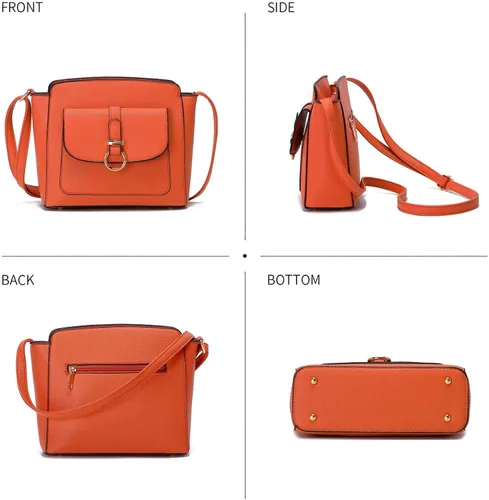 Vista 6 de LA TERRE Bolsos cruzados ligeros y medianos para mujer, bolsos cruzados pequeños de cuero vegano