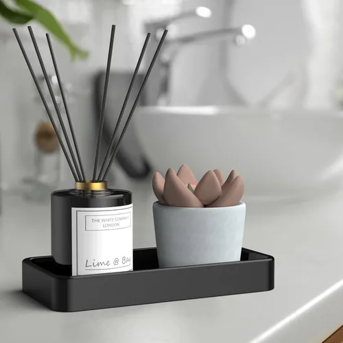 Vista 6 de Gurygo Bandeja de jabón de cerámica de 8" para cocina - Bandeja de tocador rectangular pequeña para baño - Bandeja para mostrador y tocador