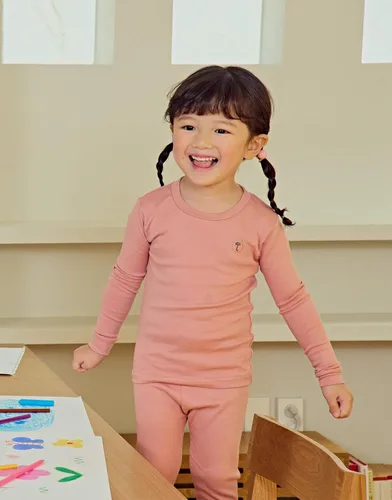 Vista 3 de moimoln Pijama de algodón suave y liso de manga larga para bebés y niños, 6 meses a 5 años