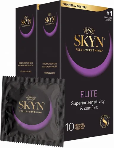 Vista 15 de SKYN Elite, 10 unidades, condones ultrafinos y lubricados sin látex