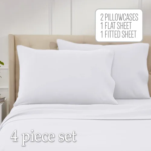 Vista 7 de LalaLOOM - Juego de sábanas suaves de lujo de 4 piezas para cama queen, con bolsillo profundo, microfibra transpirable, resistente a arrugas