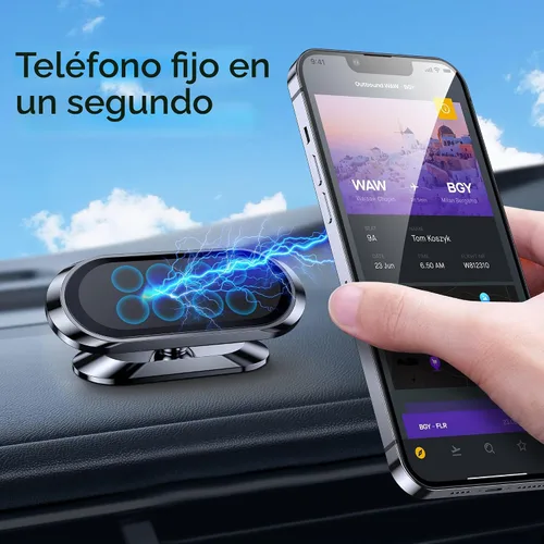 Vista 2 de 【Paquete de 2】 Soporte magnético de teléfono para el tablero del automóvil 【Imán fuerte】 Soporte magnético para teléfono del coche 【4 placas】