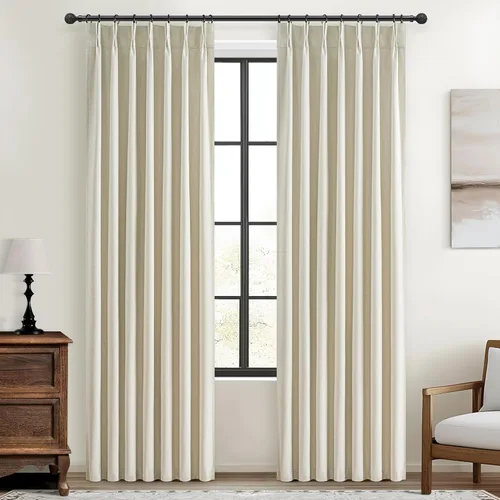 Vista 58 de Cortinas y Drapeados Modernos con Pliegues Pellizco Rosa Bebé de 84 Pulgadas de Largo, Juego de 2 Paneles para Sala de Estar, Cortina de Ventana