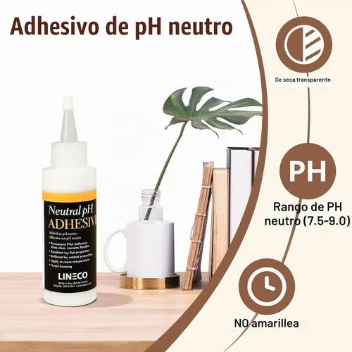 Vista 2 de Lineco Adhesivo de pH neutro, pegamento multiusos sin ácidos, blanco, 4 onzas, 1 paquete