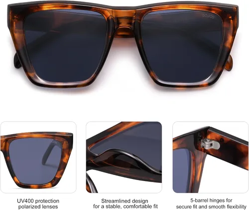 Vista 24 de SOJOS Fashion Oversized Square Cat Eye Polarized Sunglasses for Women Trendy Cateye Style Womens Sunglasses SJ2179