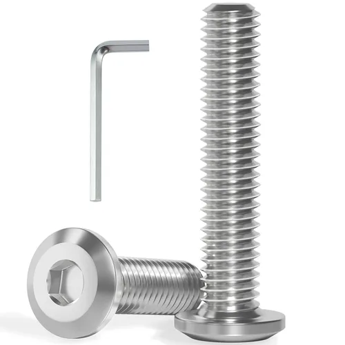 Vista 36 de VGBUY M6-1.0 x 8 mm 100 piezas Tornillos de cabeza plana con casquillo hexagonal, 304 de acero inoxidable 18-8, rosca completa, llave hexagonal
