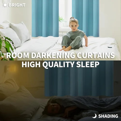 Vista 4 de BGment Cortinas opacas con aislamiento térmico y ojales, cortinas para oscurecer la habitación y la sala de estar, juego de 2 paneles