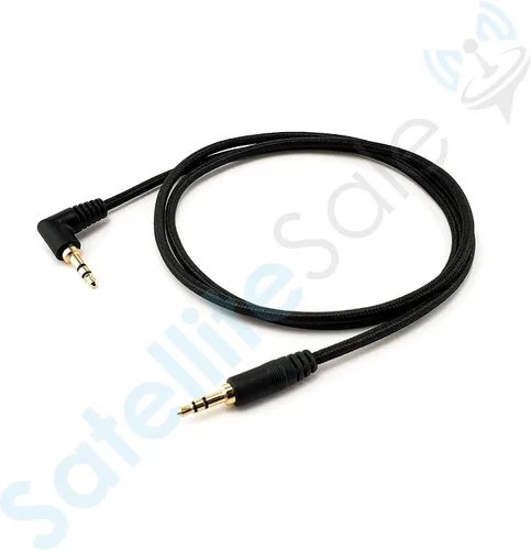 Vista 3 de SatelliteSale Conector de audio auxiliar de 0.138 in en ángulo recto macho a macho, cable auxiliar estéreo digital, cable universal, cable de nailon