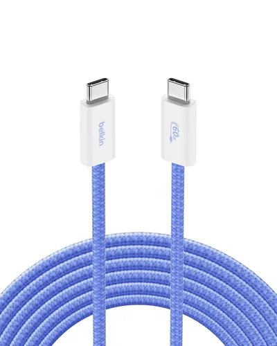 Vista 17 de Belkin Cable USB C a USB C, 3.3 pies, 60 W, cargador tipo C, cable de carga para iPhone, suave, trenzado, flexible para iPhone 16, Galaxy S25, Pixel