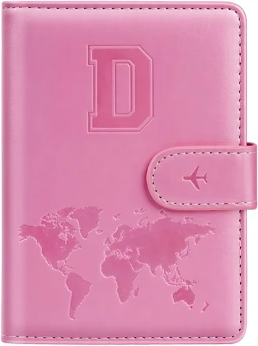Vista 65 de Funda para Pasaporte Personalizada con Letra de la A a la Z, Billetera de Viaje con Bloqueo RFID, Funda para Pasaporte, Estuche para Pasaporte