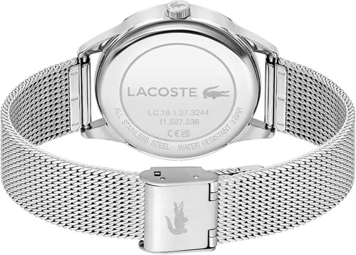 Vista 3 de Lacoste Reloj de cuarzo Ladycroc para mujer, plateado