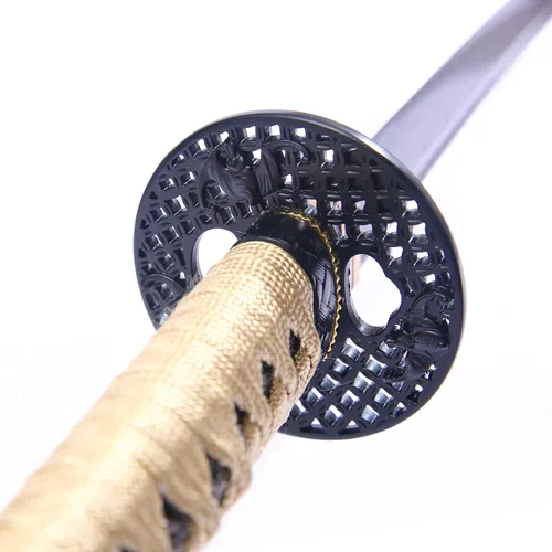 Vista 4 de Katana de hoja de espiga completa de 41 pulgadas, hoja afilada de espada samurái, armas ninja reales, lista para batalla