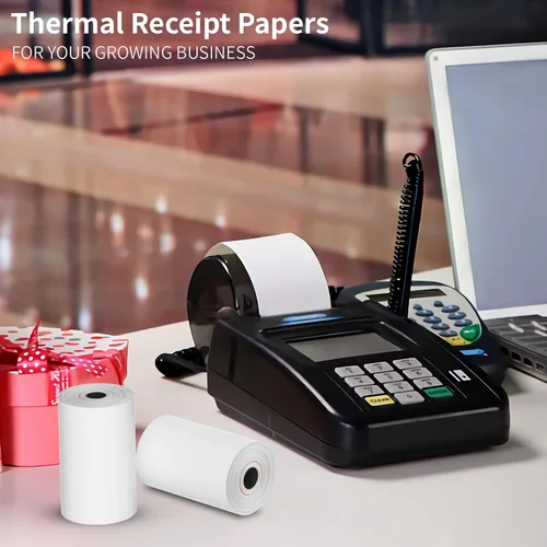 Vista 6 de Papel de recibo térmico 3 1/8 x 119 Papel de recibo Caja registradora POS Papel de recibo 10 rollos
