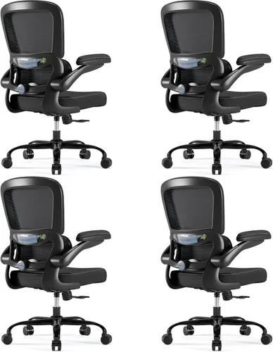 Vista 12 de TRALT Silla ergonómica de oficina, silla de escritorio con soporte lumbar ajustable, silla de computadora cómoda de malla con reposabrazos