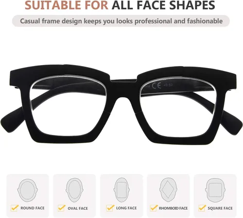 Vista 5 de Eyekepper Gafas De Lectura Mujeres Gafas Con Estilo Lectores - Negro Ladies Magnifying Glass, Women's Stylish Reader Eyeglasses, Lightweight