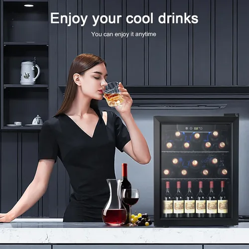 Vista 7 de Antarctic Star Mini Fridge 68 Can Beverage Refrigerator Cooler with Glass Door,Adjustable Shelves & Digital Temperature for Soda Beer or beverage