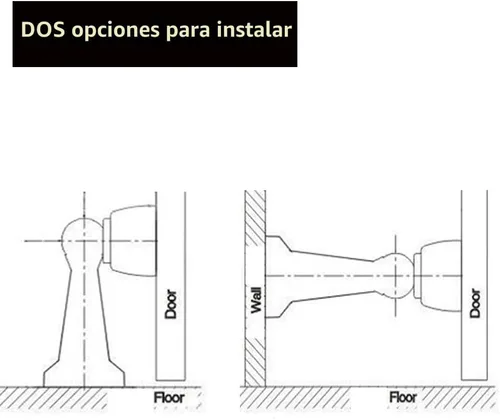 Vista 9 de Tope de puerta magnético mental sólido, montado en la pared, bronce aceitado