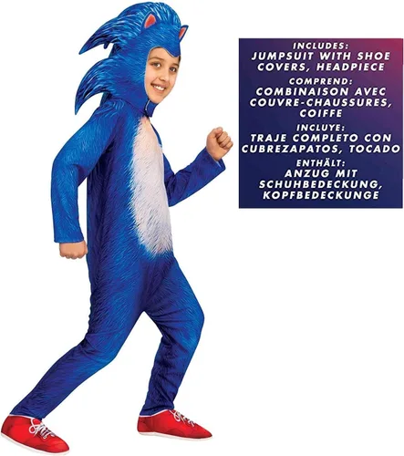 Vista 4 de Rubie's Sonic The Hedgehog - Disfraz infantil de lujo, grande, 701140, como se muestra