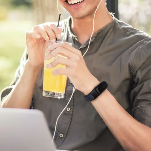 Vista 6 de Wanme Bandas de nailon para Amazfit Band 5 correas de repuesto para mujeres y hombres, paquete de 2 correas deportivas de nailon suave compatibles