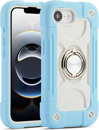 Vista 135 de MARKILL Funda compatible con iPhone 14 Pro de 6.1 pulgadas con soporte de anillo integrado, protección contra caídas de grado militar, carcasa Palta
