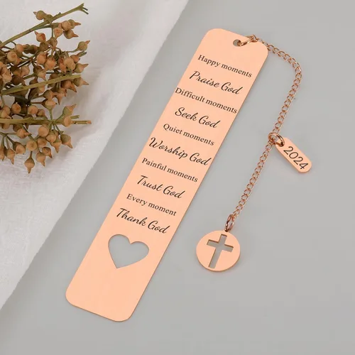 Vista 2 de Marcapáginas de la Biblia cristiana, regalos religiosos – Regalo de bautismo de confirmación para niñas y niños – Regalo de graduación 2024