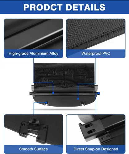 Vista 5 de Autorder Cubierta de carga mejorada para Mazda CX-5 CX5 2017-2025 Accesorios Cubierta de sombra para maletero con red de carga de almacenamiento sin