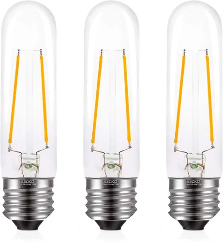 Vista 7 de Bombillas LED T10 de 2200 K blanco cálido, bombillas Edison tubulares de color ámbar de 4 W, base media E26, equivalente a 40 vatios, tubo