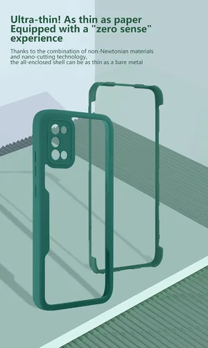 Vista 2 de Funda compatible con Realme 7 Pro, compatible con Realme 7 Pro, protector de pantalla integrado 2 en 1, color verde