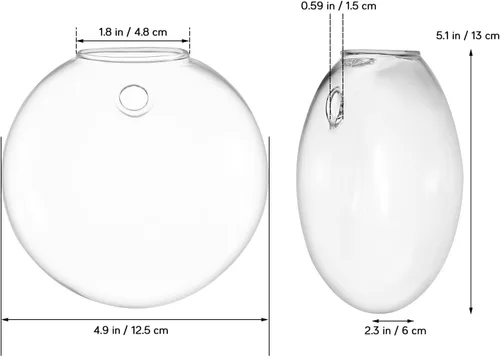 Vista 2 de 4pcs Hanging Glass Vase Wall Mounted Flower Pot for Indoor Plants, Glass Bubble Wall Planter Decor Set for Home and Wedding Display