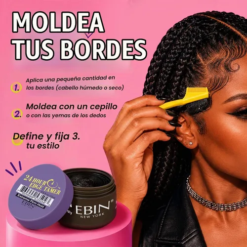 Vista 6 de EBIN NEW YORK 24 Hour Edge Tamer Extra Mega Hold, control de bordes, 0.5